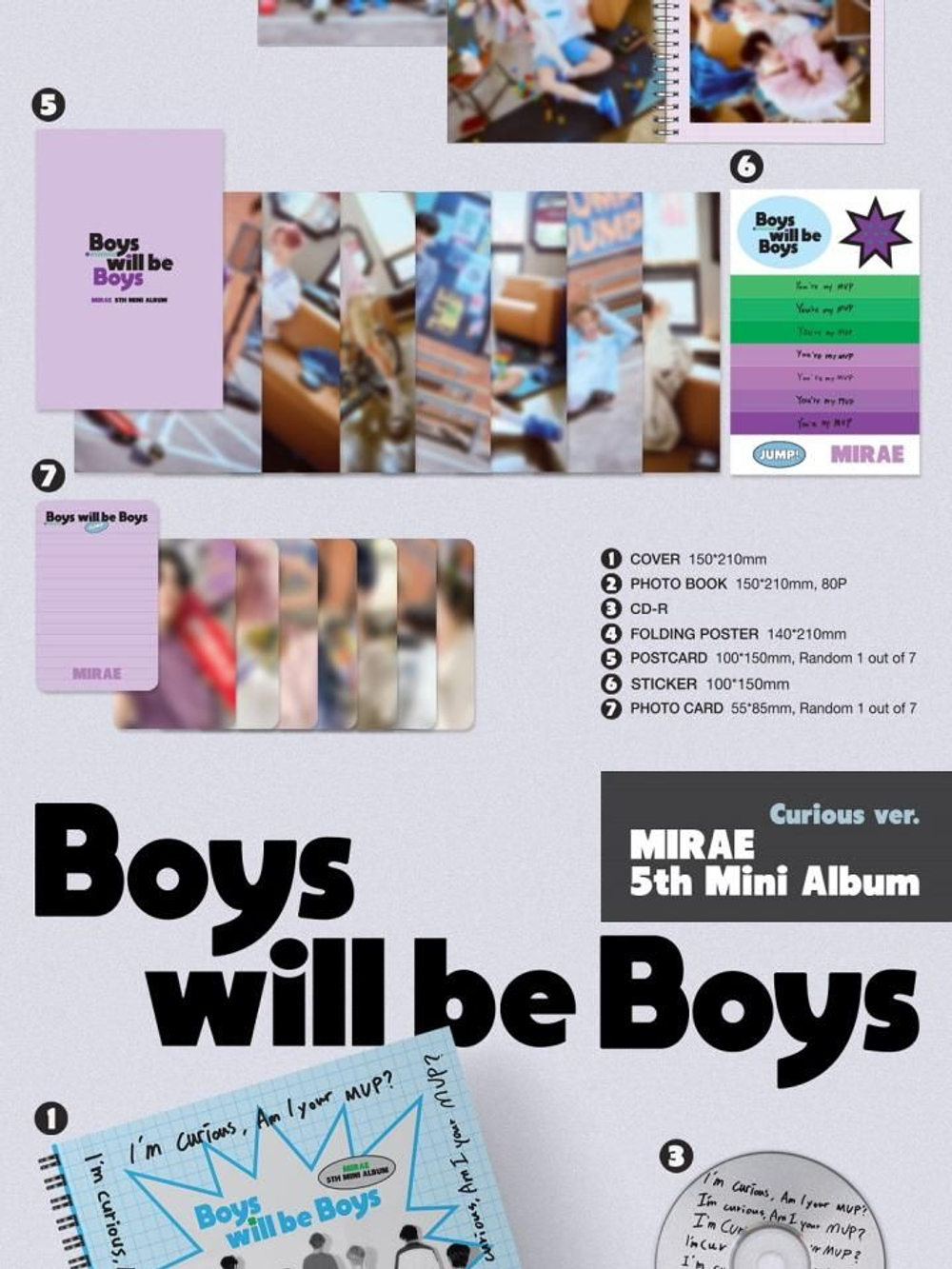 Альбом MIRAE - Boys will be Boys 5th Mini Album 3 Version SET