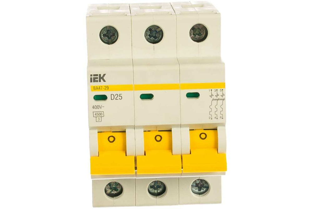 Автоматический выключатель ВА47-29 3Р 25А 4,5кА D IEK