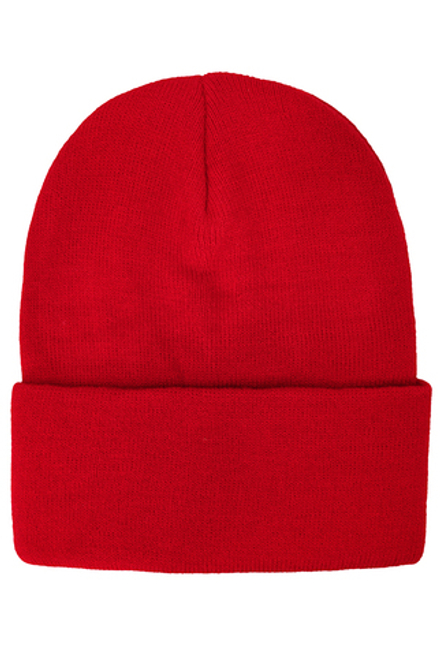 Шапка с подворотом красная