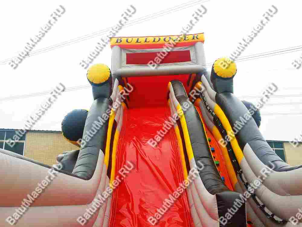 Детский надувной батут-горка "Бульдозер" 14*7*8.5 м