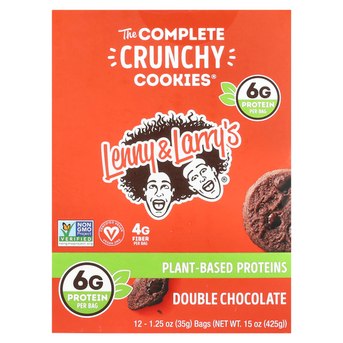 Lenny & Larry's, The Complete Crunchy Cookies®, двойной шоколад, 12 пакетиков по 35 г (1,25 унции)