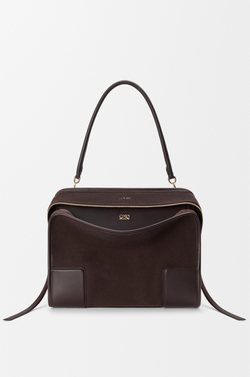 Loewe Большая сумка Amazona 180 из мягкой телячьей кожи, темно-каштановый