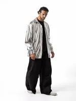 Рубашка Dryg эко-кожа серебро