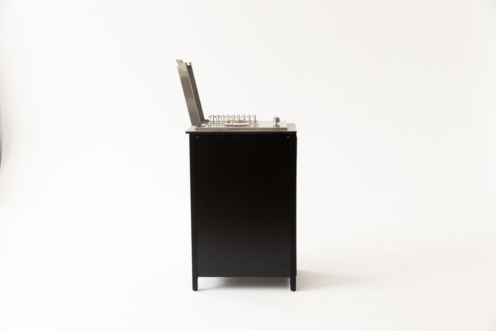 Шкаф напольный с газовой плитой Lounge D-11P, 60 см, черный/серый каспий