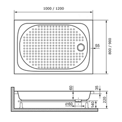 Душевой поддон прямоугольный RGW LUX/TN 80-100