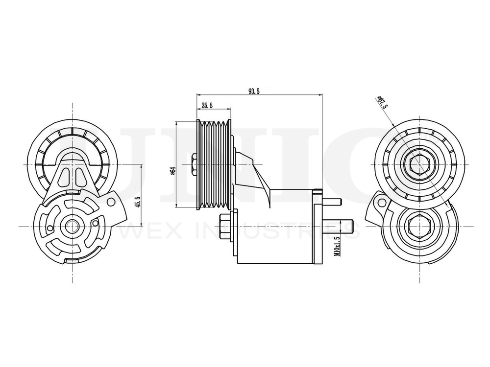 Ролик с натяжителем приводного ремня UNIO TNS-10242