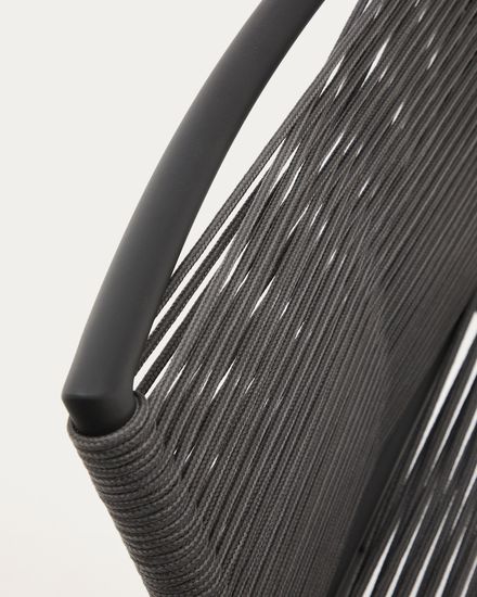 Садовый барный стул Culip из веревки и серого алюминия, 65 см Испания La Forma