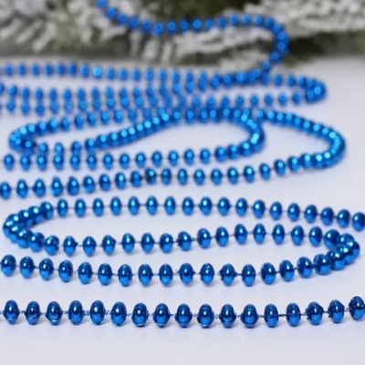 Бусы на ёлку 2,0 м «Жемчуг» 0,68 см, Сапфир