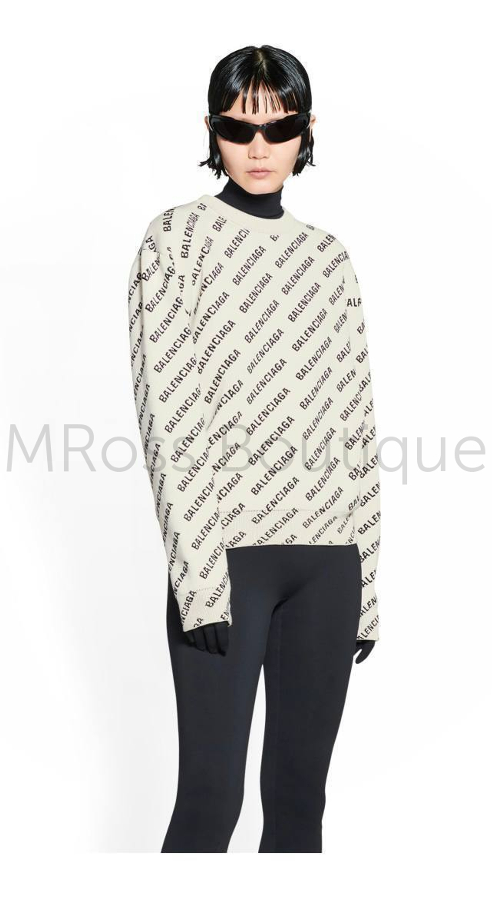 Женский бежевый свитер Balenciaga премиум класса