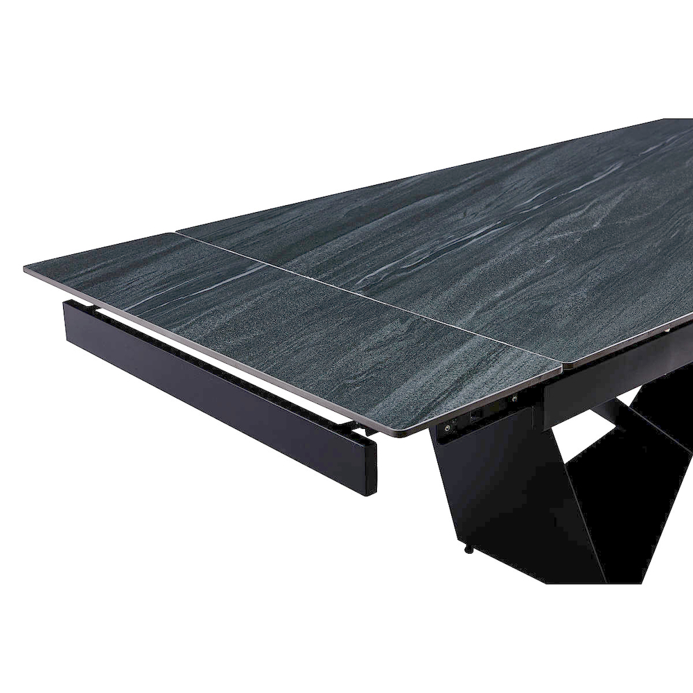 Стол керамический LA ALTA MIRAGE AustriIia sand black 180-240/90*76, каркас черный