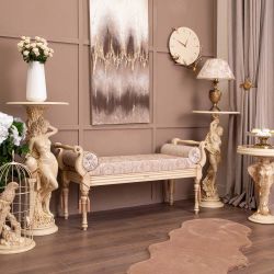 Банкетка Флоренция Айвори Каледония Даймонд Бисскоти