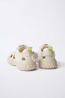 ZARA BAREFOOT КРОССОВКИ С ВЫРЕЗАМИ, ЭКРЮ