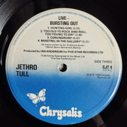 Винтажная виниловая пластинка LP Jethro Tull Live Bursting Out (UK 1978)