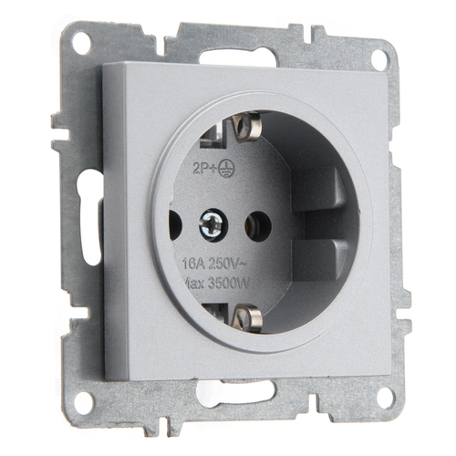 Розетка с заземлением 16А 250В ARVIA Electric, металлик 50032000217