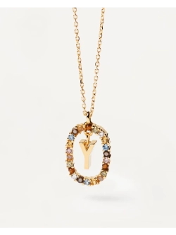 Колье Буква Y серебро 925 пробы покрытое золотом