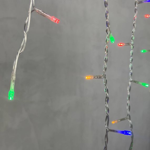 Светодиодная бахрома 4,9*0,5 м., 240 разноцветных LED ламп, прозрачный провод ПВХ, Beauty Led (PIL240-10-2M)