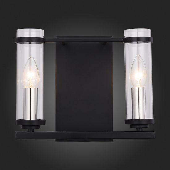 SL334.401.02 Бра ST-Luce Черный, Никель/Прозрачный E14 2*60W BICHERO