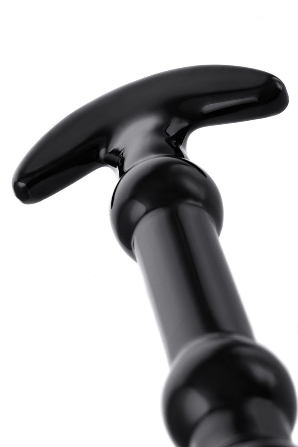 Элегантный чёрный анальный стимулятор с шариками на стволе - 19 см. (Цвет: черный)