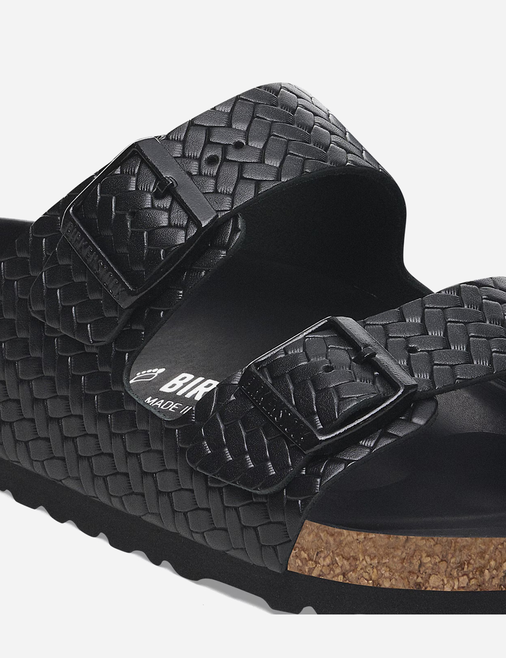 Birkenstock Arizona Rivet Woven Emboss Ecru Sandals "Black"