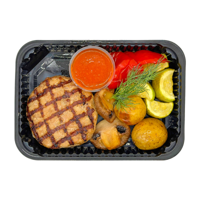 Мясной бифштекс с гарниром