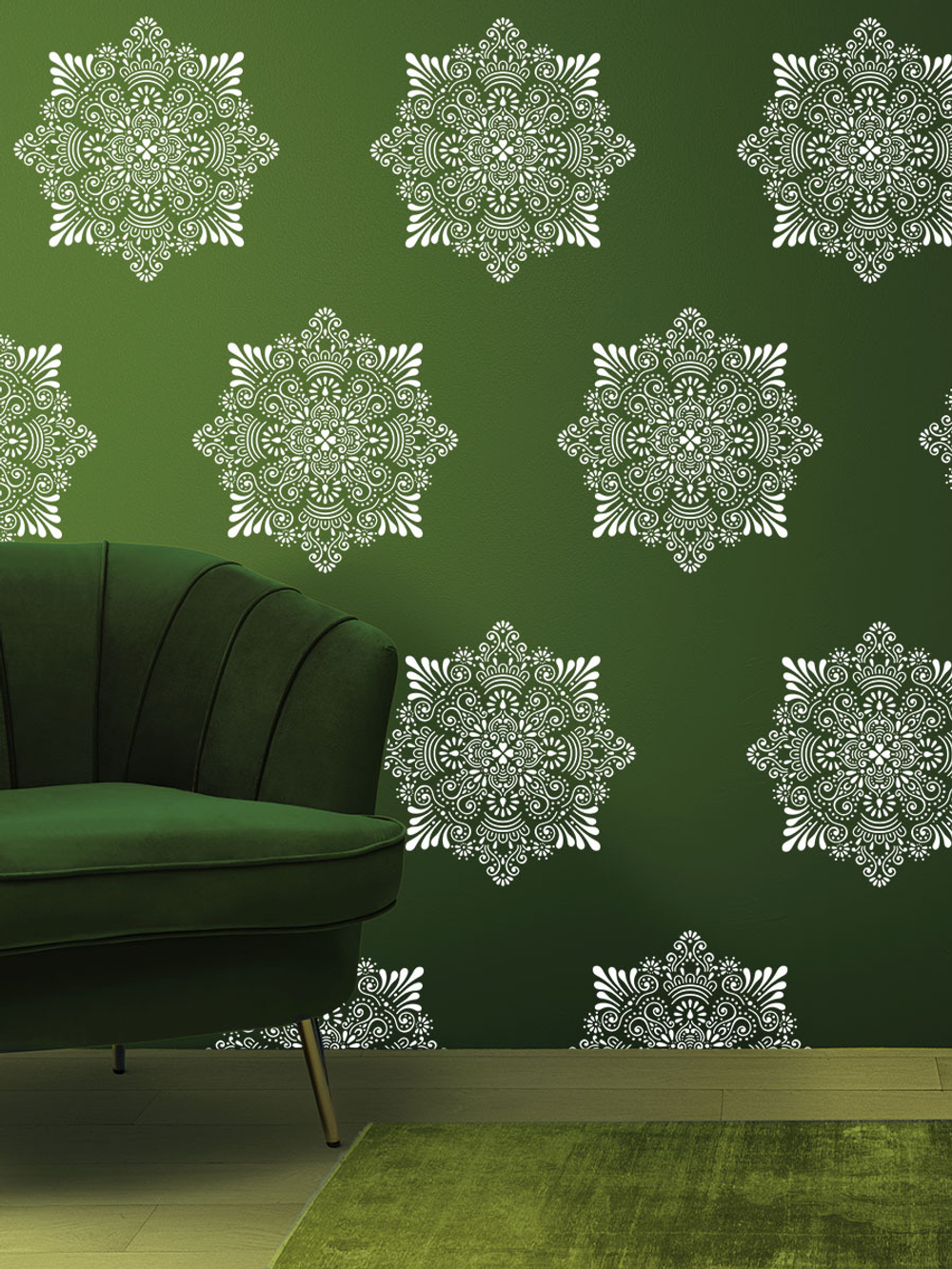 Трафарет для стен из пластика многоразовый 014