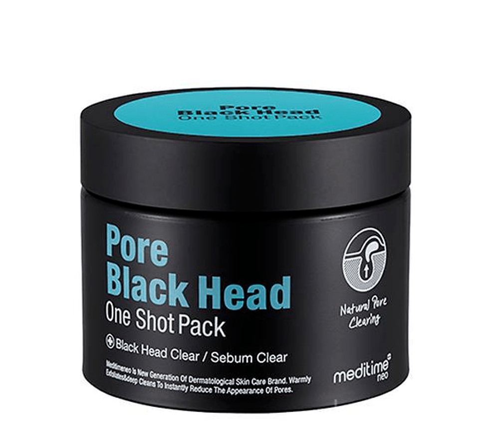 Маска для глубокого очищения пор Meditime Pore black head one shot pack, 100 г