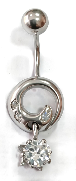Ювелирный пирсинг из серебра 925 пробы с фианитами