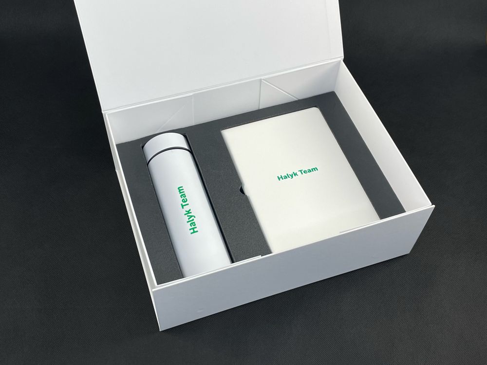 Набор Halyk Team Блокнот + Термос