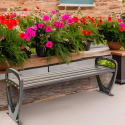 Лавочка уличная садовая из литого алюминия БЕРЛИН «BERLIN» 150х43х54,5 см бронза