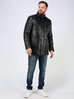 Куртка зимняя кожаная с капюшоном пуховик