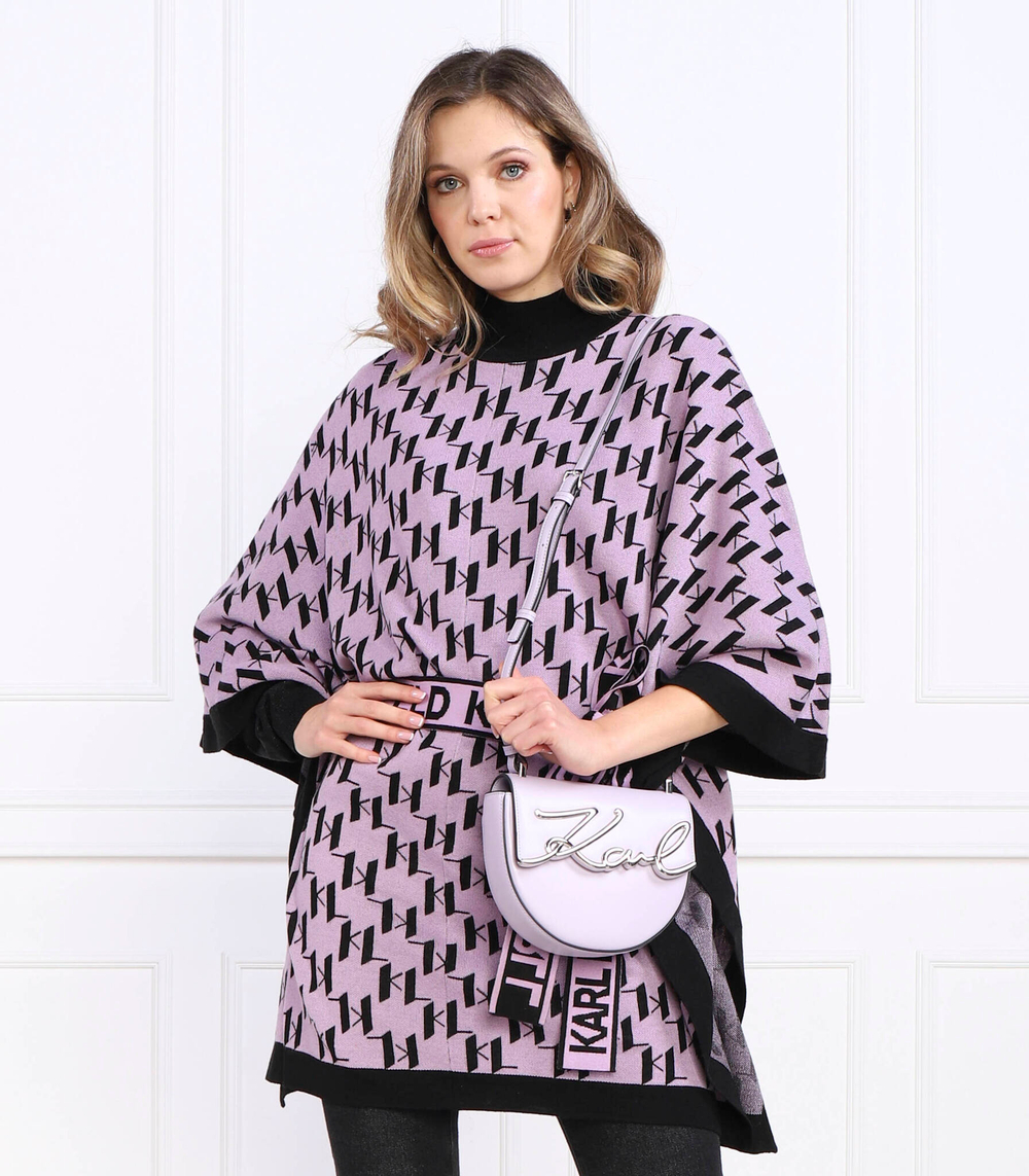 кожаная сумка-мессенджер k/signature sm Karl Lagerfeld - фиолетовый(230W3087)