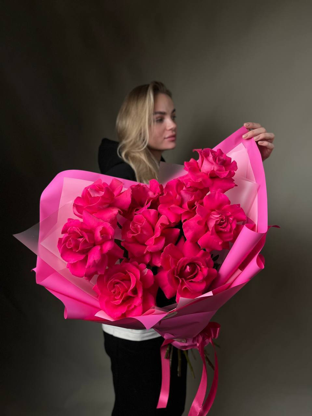 Букет роз эквадор в ассортименте (11 шт., 60 см)