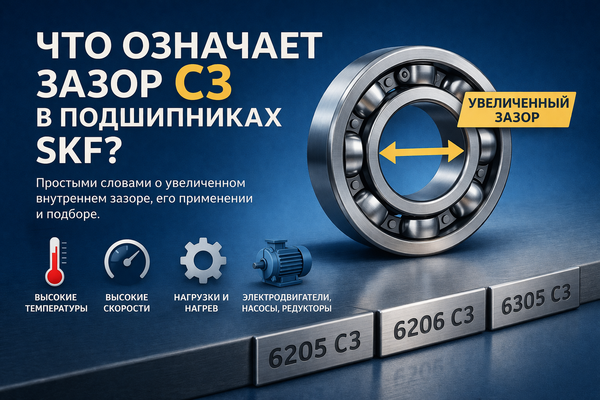 Что означает зазор C3 в подшипниках SKF