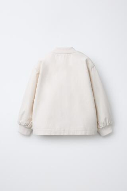 ZARA БОМБЕР С ВЫШИВКОЙ, ЭКРЮ