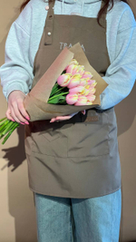 Охапка 20 тюльпанов нежных розовых оттенков