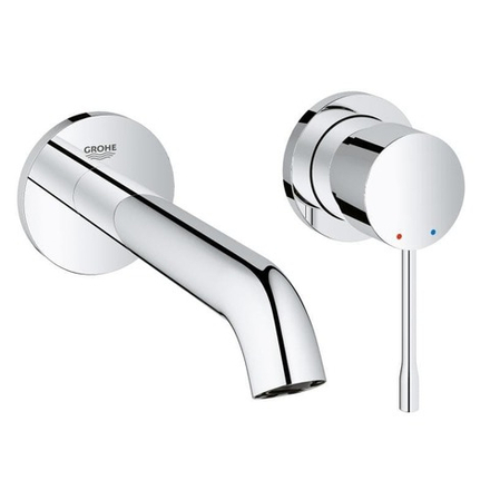 Внешняя часть смесителя для раковины GROHE Essence+ на 2 отверстия (вынос 183 мм), хром (19408001)