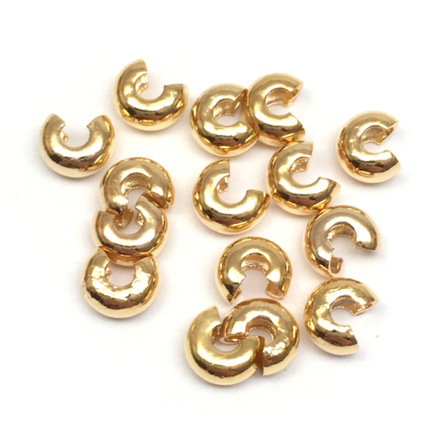 Бусины укрывные 5х4 мм, позолота (2 шт)