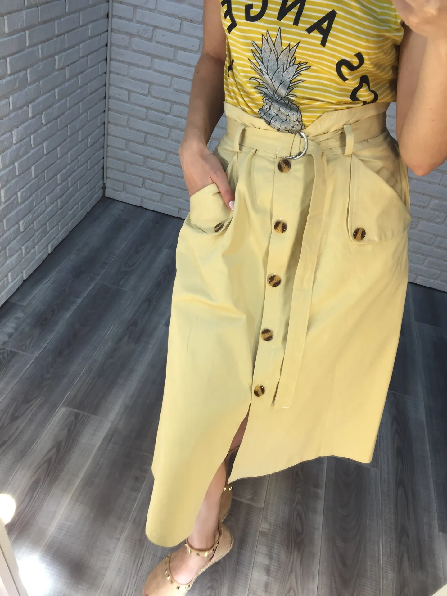 длинная желтая юбка nadya