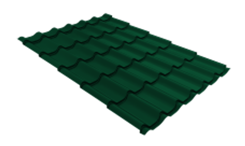 Металлочерепица Классик ("Classic") 0,50 RAL 6005 зеленый мох глянец