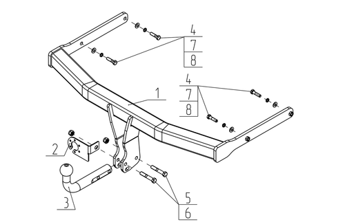 Фаркоп Avtos с универ. элект. Smart, на Audi Q5 2017- (паспорт и сертификат в комплекте) AU 06