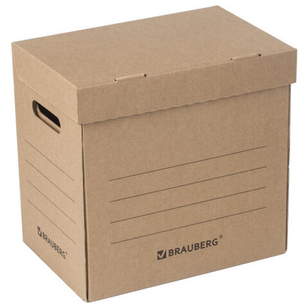 Короб архивный "Делопроизводство" (325х235х325 мм), с крышкой, гофрокартон, BRAUBERG, 129999