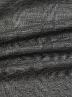 Шерсть с люрексом костюмно-плательная черно-белая клетка с пье-де-пуль