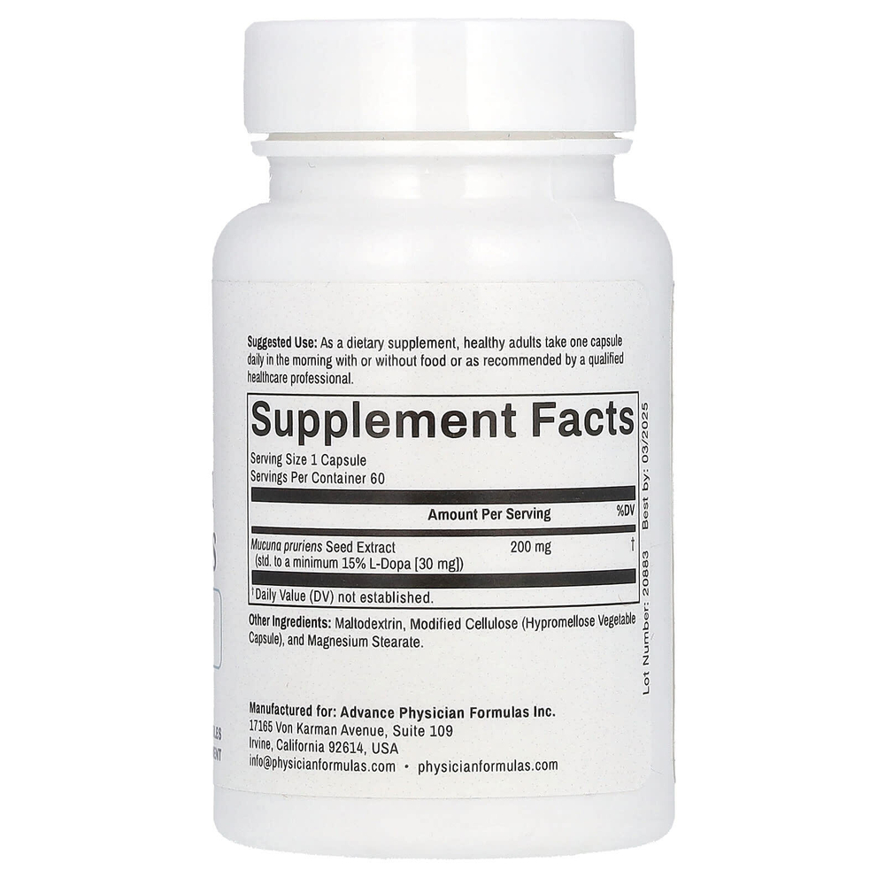 Advance Physician Formulas, Мукуна жгучая, 200 мг, 60 капсул