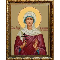 Кириена Тарсийская мученица. Икона на холсте.