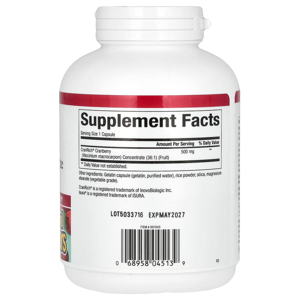 Natural Factors, CranRich, суперсила, концентрат клюквы, 500 мг, 180 капсул