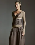 Корсет шнурованный, Серый