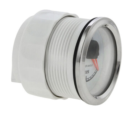 Указатель угла поворота руля, белый циферблат, нерж. ободок, д. 52 мм, 0-190 Ом