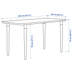 Письменный стол - IKEA ANFALLARE/HILVER, 140х65 см, бамбук/белый, АНФАЛЛАРЕ/ХИЛВЕР ИКЕА