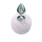 Анальная пробка с хвостом Diamond Twinkle White (Цвет: серебряный с белым)