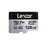 Карта памяти Lexar Professional SILVER PLUS microSDXC 128GB UHS-I U3 V30 C10 A2, R/W 205/150 МБ/с